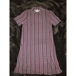 BCBG mock neck, stripes, t-shirt dress
